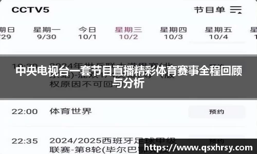 中央电视台一套节目直播精彩体育赛事全程回顾与分析